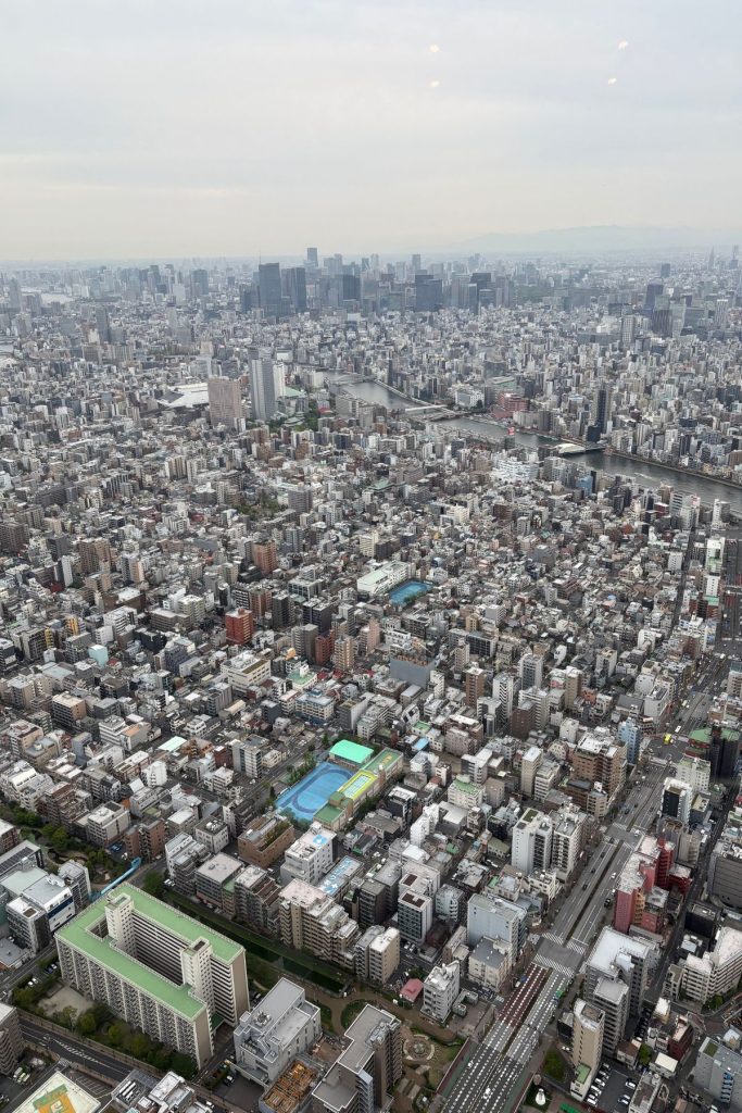 Dense Tokyo skyline with high-rise buildings seen from Tokyo Skytree